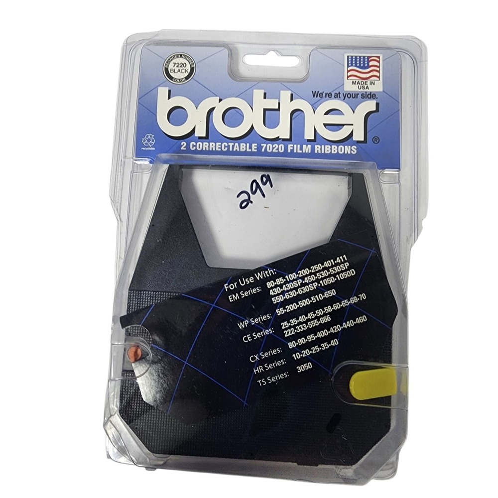 Brother 7220 Black Correctable Film Ribbons 1 Pack For EM WP CE CX HR TS Series